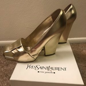Yves Saint Laurent Rive Gauche GOLD Pumps 39.5